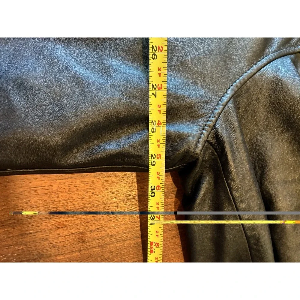 Vintage Wilsons Leather Bomber Biker Jacket Black Mens 2XL With Liner Wilson